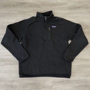 Patagonia Better Sweater Mens Outdoor Fleece 1/4 Quarter Zip Better Black Size M